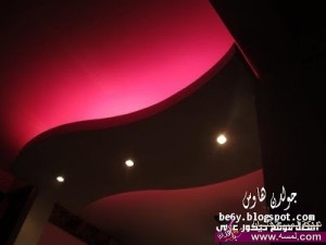 اسقف جبس معلقة, اسقف جبس مستعارة, اسقف جبس بأضاءات ملونة