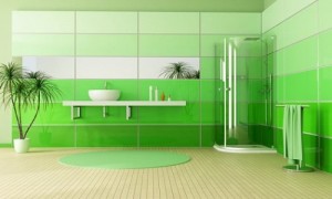 حمامات باللون الاخضر الرائع.