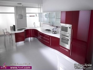 مطابخ باللون الاحمر – مطابخ حمراء – اروع ديكورات مطابخ باللون الاحمر – Red kitchen decoration