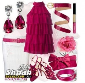 فساتين سهره باللون الفوشي 2014 , كولكشن فساتين سهرة بمبى 2015