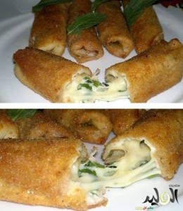 رولات الخبز بالجبن بالصور