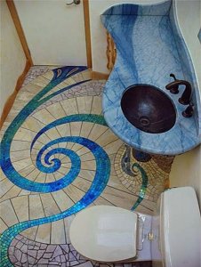 ديكور حمام خيالي باللون الأزرق الأنيق