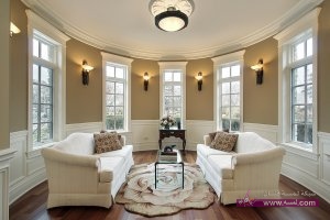 Living room with lighting scones