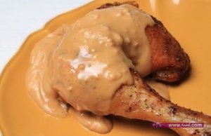 دجاج بزبدة الفول السوداني اكلة شامية