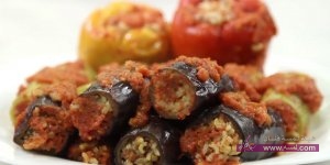 طريقة عمل محشى الباذنجان والكوسا باللحم المفرومة