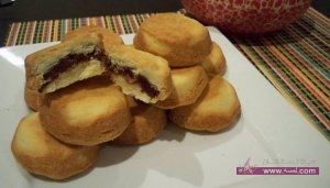 حلويات العيد طريقة عمل كوكيز بحشوة بالعجوة