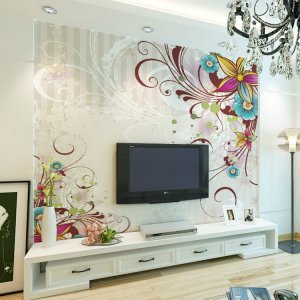 2013Korean-large-murals-living-room-TV-backdrop-wallpaper-bedroom-sofa-green-wall-clothing-flowers-densely-clustered