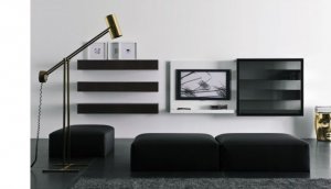 Shopisticated-Wall-TV-Stand-with-Shelves-for-Elegant-Living-Room-Decorating-Ideas-with-Black-Sofa-Design-800x459