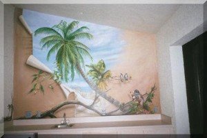 رسمة-او-رسوم-علي-شكل-نخلة-كبيرة-مائلة-يقف-عليها-طائر-او-طيور-300x200