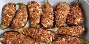 طريقة عمل باذنجان محشى باللحم المفروم بالفرن للشيف حسن