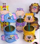 تدوير علب الحليب لمقلميه اطفال روعه 