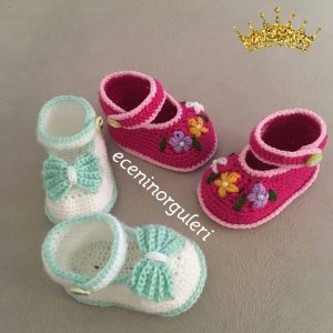 احذية اطفال بالكروشي