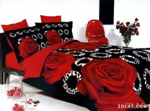 أحمرمفارش سريربلمسات ناعمة مفارش 2014