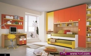 غرف نوم الوان جذابة للشباب والصبايا موضة 2014