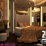 ديكورات لغرف النوم بلمسة فنية وسرير دائري مميز جدا 2014