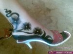 نقوش حناء للأرجل رهيب وناعم 2015  أعراس
