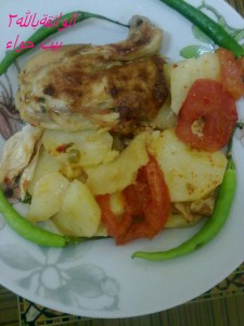 صينية الدجاج بالبطاطا الطريقة السورية