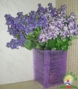 افكار رائعة من اعواد المصاص الى سلة ازهار