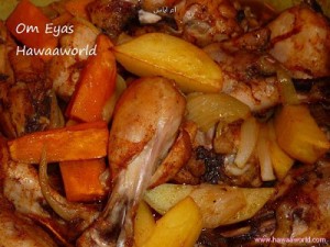 صينيه افخاذ الدجاج بالخضار بكيس الفرن