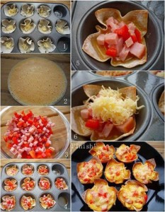 قوالب البيض بعجينة السبرينج رولز