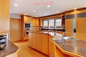 ديكورات مطابخ خشب حديثه 2014 , صور تصاميم مطابخ دهانات جديده