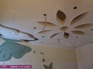 صور ديكورات جبس اللمسة المغربية الذهبية