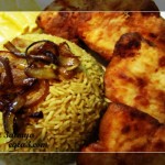 سمك مقلي مع رز الصيادية