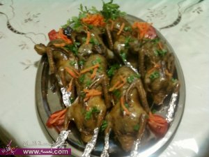 طريقة عمل الحمام المحشي بالتفصيل والصور