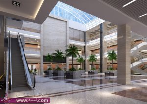 ديكور  ممر مبنى المكاتب مصعد التصميم 2014