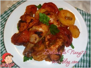 دجاج بالبطاطس و الفلفل و الصلصة