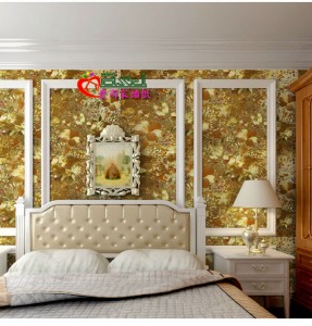 صور ورق جدران ذهبي , ورق جدران مزخرفة ذهبي