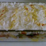 قالب الأرز بالكفتة والخضار