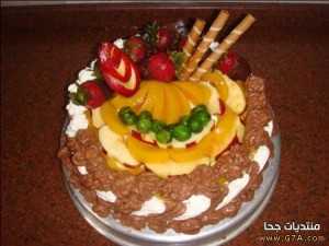 طريقة عمل التورتة بالصور ، طريقة عمل التورتة فى المنزل بالفواكة