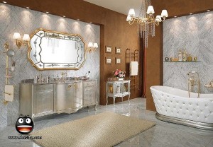 اطقم حمامات, صور حمامات خياليه,حمام ذهبي مع فضي