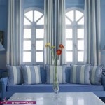 احدث صور وإشكال لديكورات دهانات الحوائط باللون الأزرق