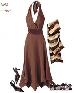 ملابس موضة للبنات ـ أزياء لصبايا باللون البني