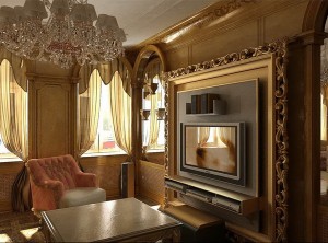 ديكورات التلفزيون الجميله2014