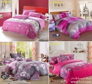 تشكيلة رائعة من مفارش السرير للبنات , مفارش غرف نوم حديثة