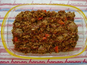 كاري اللحم مع العدس البني