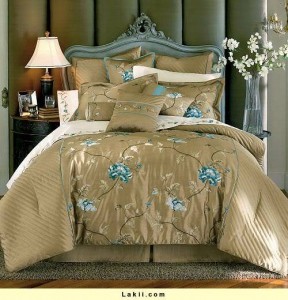 مفارش سرير مطرزه للعرسان 2015 , اجمل مفارش سرير بجميع الالوان والاشكال 2014