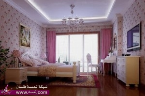 احدث إشكال ديكورات دهانات الحوائط باللون الأزرق والأبيض والوردي