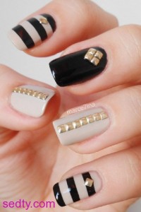 احدث صيحات وأفكار لرسومات الأظافر المرصعة طلاء الاظافر2014