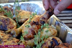 أوراك الدجاج المشوية بالتتبيلة الشهية